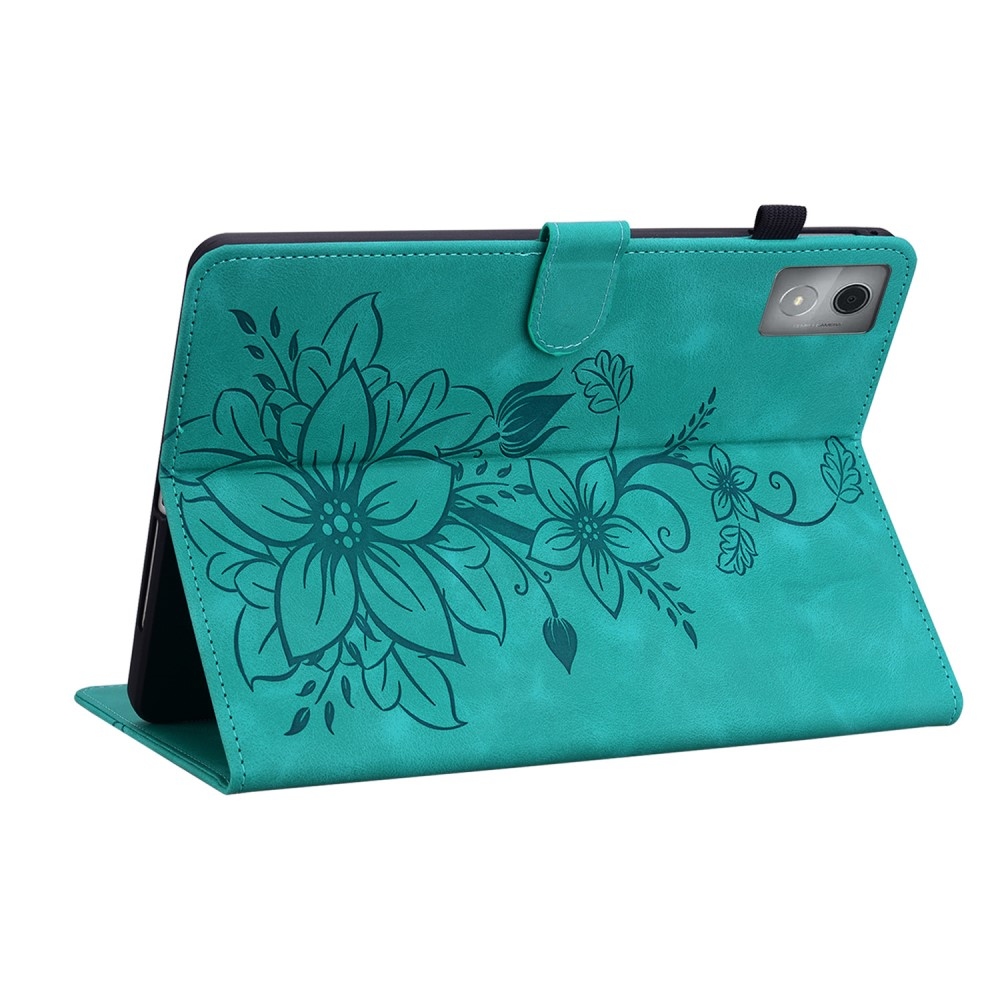 Flowers zavírací pouzdro na Lenovo Tab K11 Plus - modrozelené