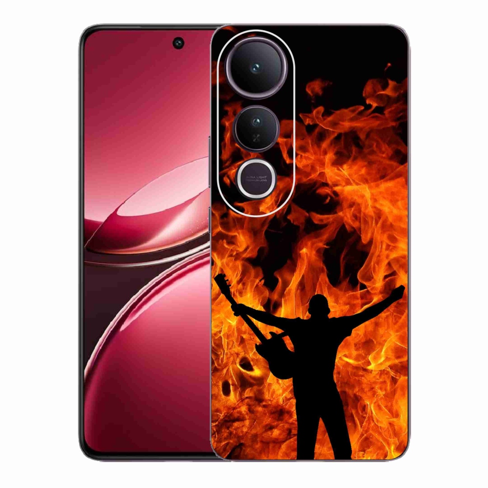 Gelový kryt mmCase na Vivo V50 Lite 4G/5G - muzikant a oheň