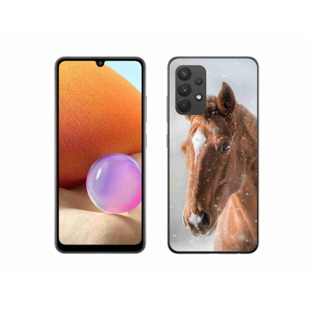 Gelový kryt mmCase na Samsung Galaxy A32 4G - hnědý kůň 2