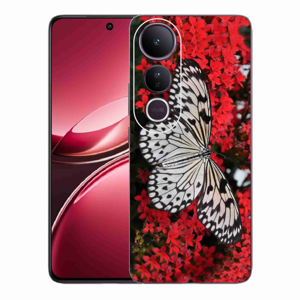 Gelový kryt mmCase na Vivo V50 Lite 4G/5G - černobílý motýl 1