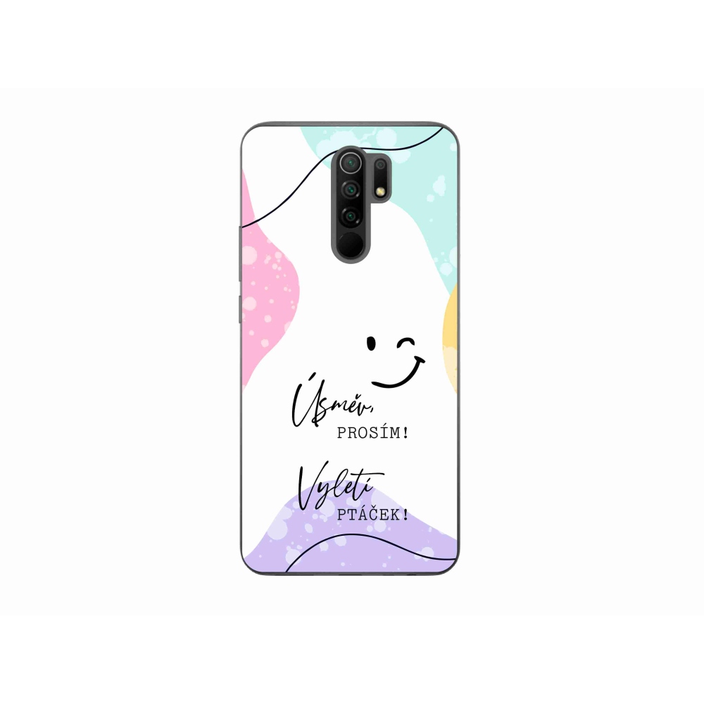 Gelový kryt mmCase na Xiaomi Redmi 9 - vtipný text 4 bílé pozadí