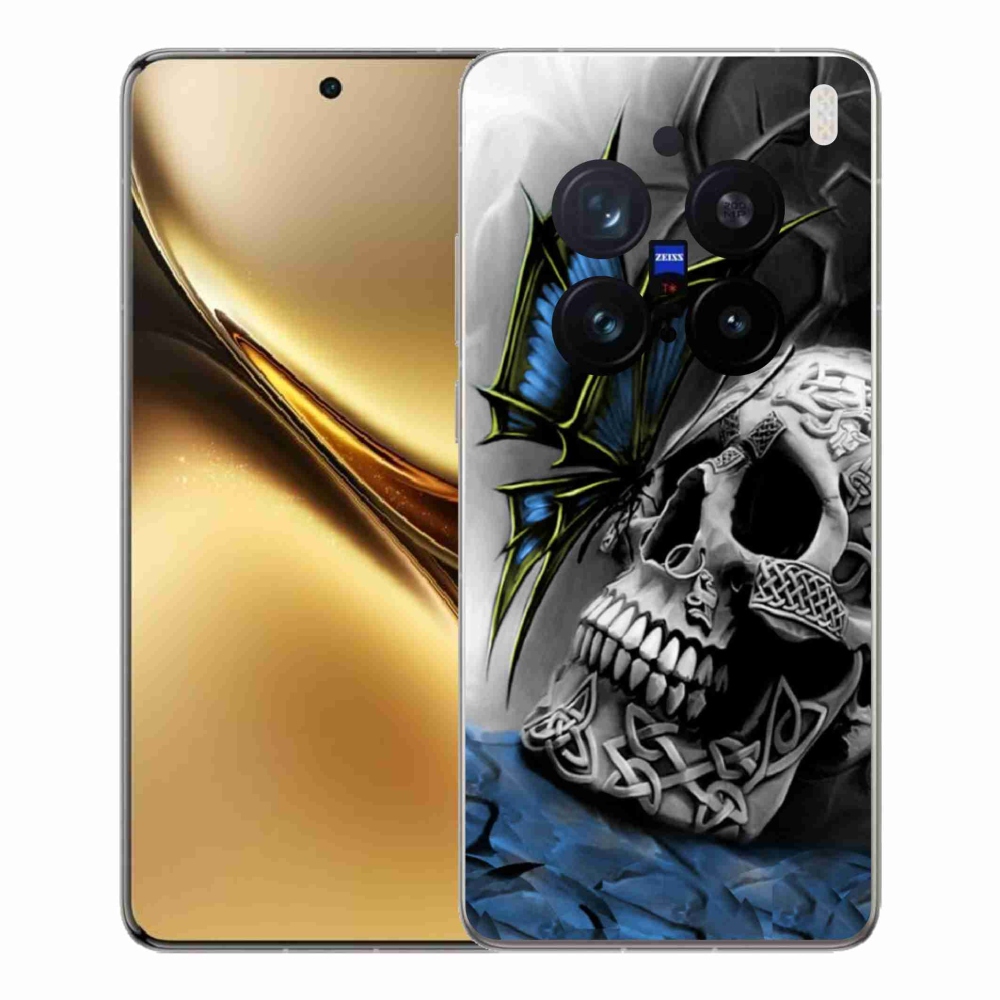 Gelový kryt mmCase na Vivo X200 Pro 5G - motýl a lebka