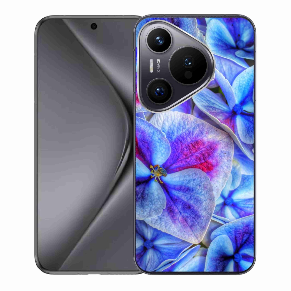 Gelový kryt mmCase na Huawei Pura 70 - modré květy 1