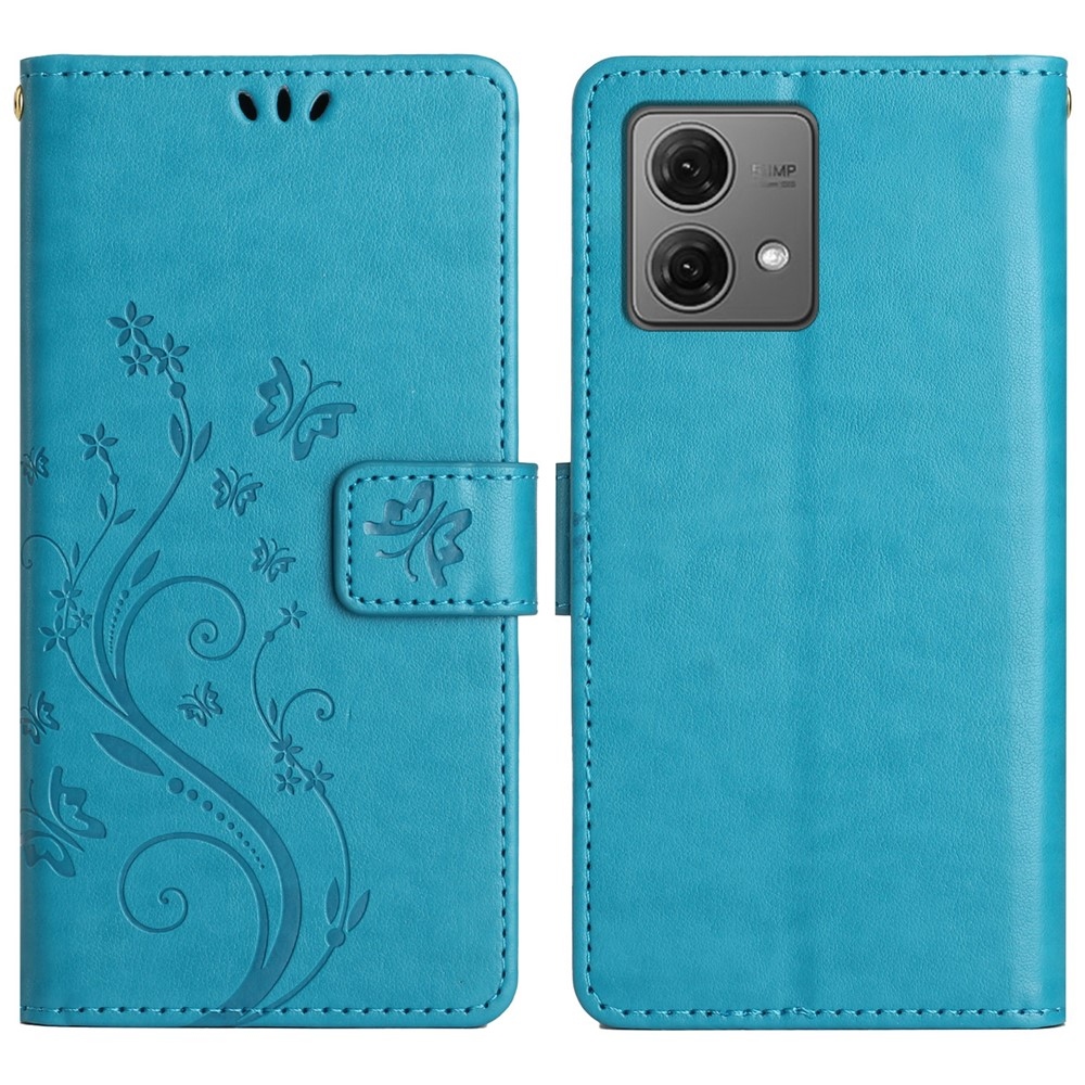 Flowers knížkové pouzdro na Motorola Moto G85 5G - modré