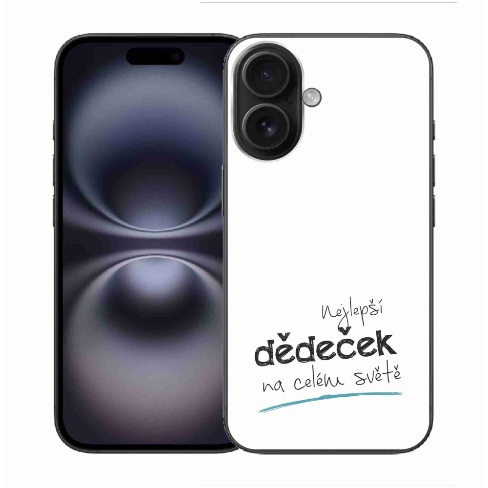 Gelový kryt mmCase na iPhone 16 - nejlepší dědeček 3 bílé pozadí