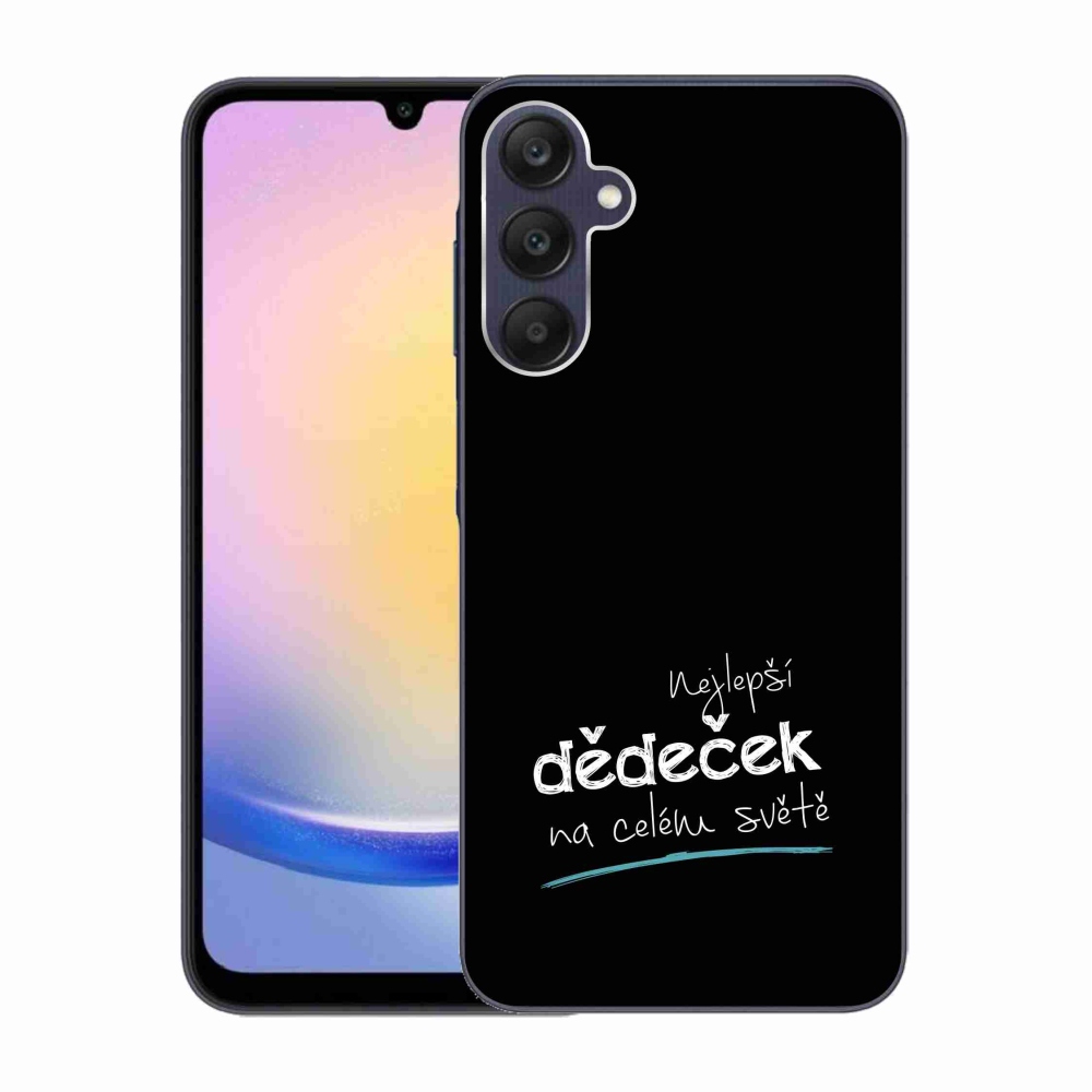 Gelový kryt mmCase na Samsung Galaxy A25 5G - nejlepší dědeček 3 černé pozadí