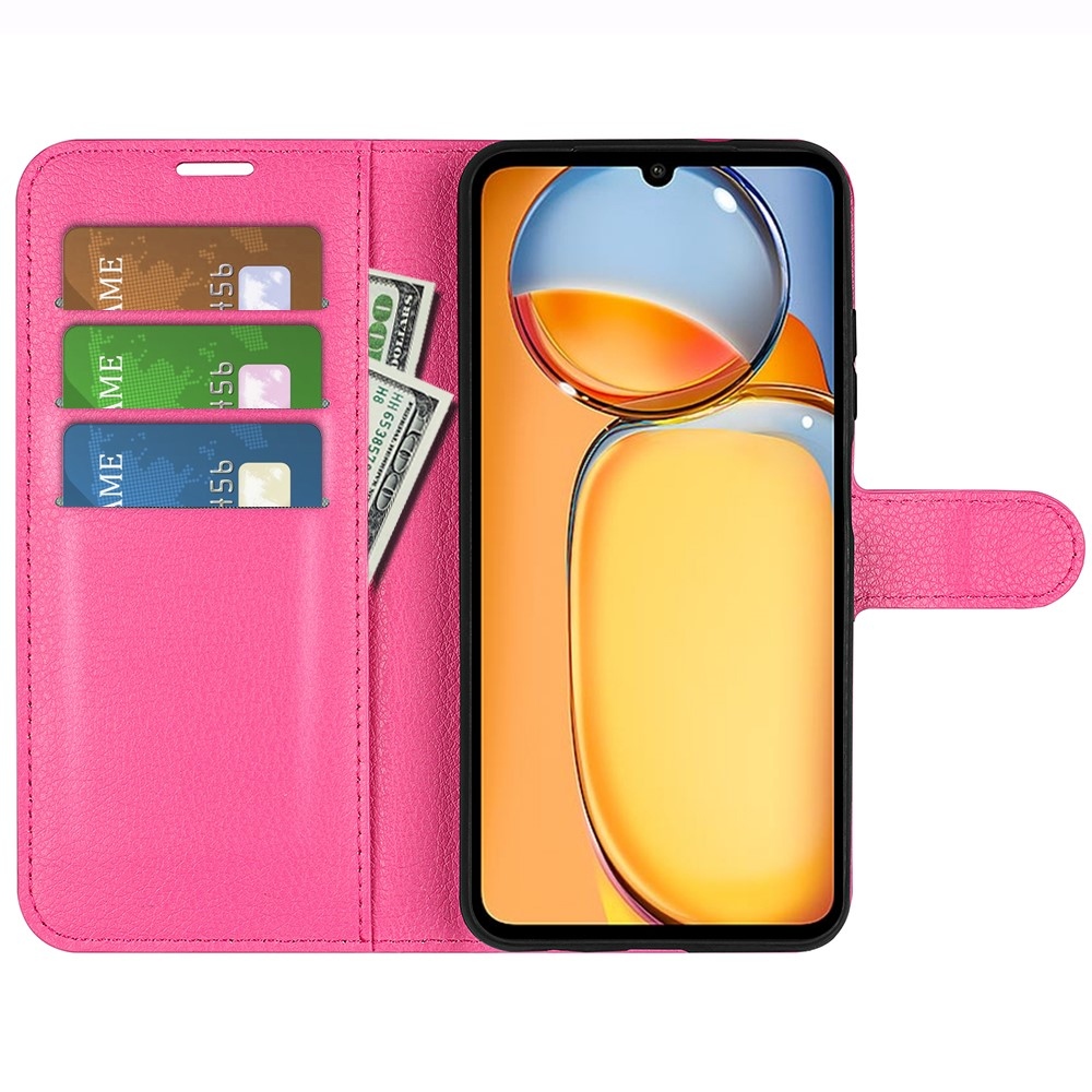 Litchi knížkové pouzdro na Xiaomi Poco C65/Redmi 13C - rose