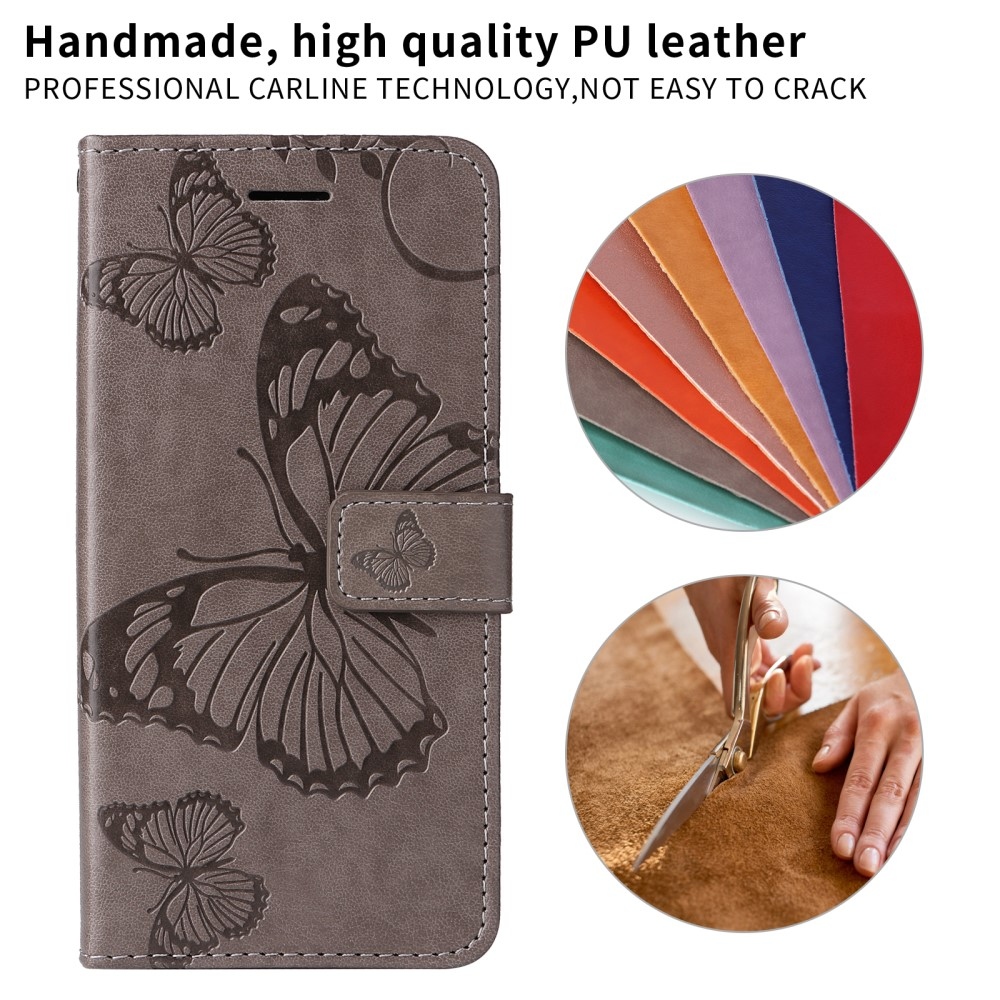 Big Butterfly knížkové pouzdro na Realme 14 Pro+ 5G - šedé