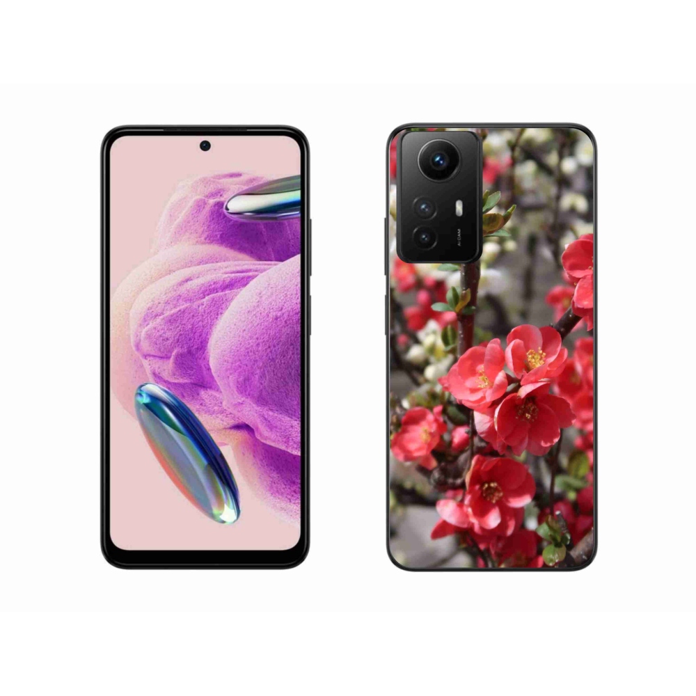 Gelový kryt mmCase na Xiaomi Redmi Note 12S - červené květy