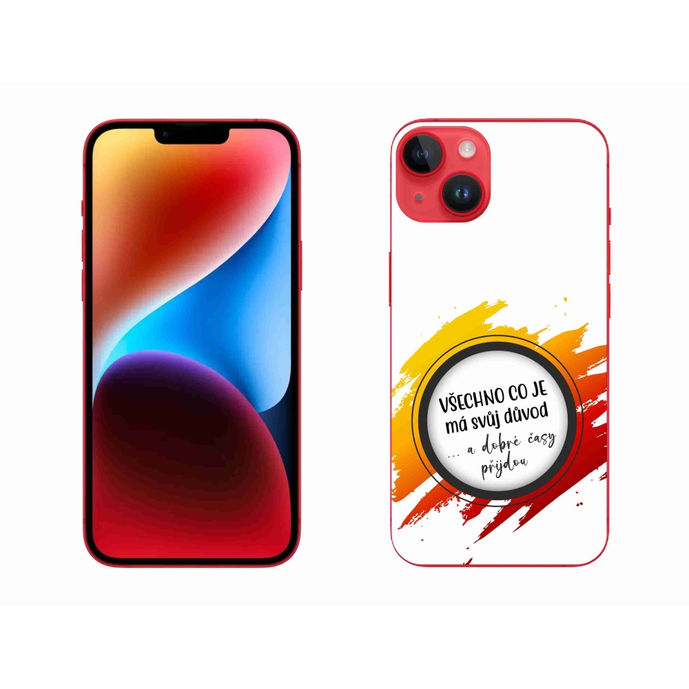Gelový kryt mmCase na iPhone 14 Plus - citát 3 bílé pozadí