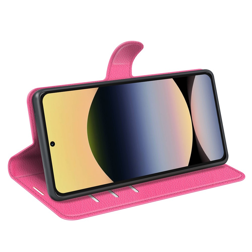 Litchi knížkové pouzdro na Xiaomi Redmi Note 14S - rose