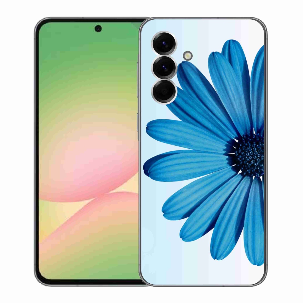 Gelový kryt mmCase na Samsung Galaxy A56 5G - modrá kopretina