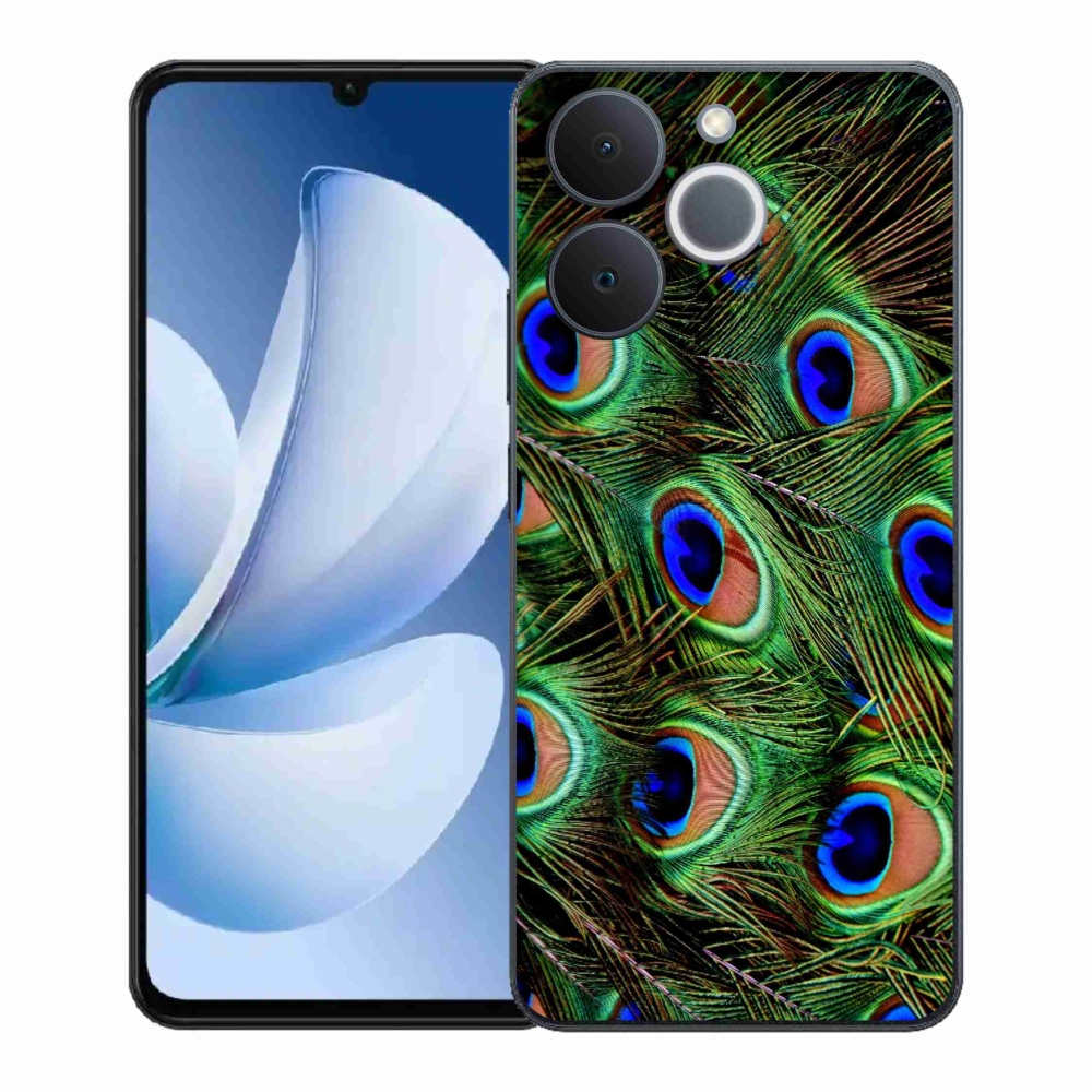 Gelový kryt mmCase na Realme Note 70T - paví peří