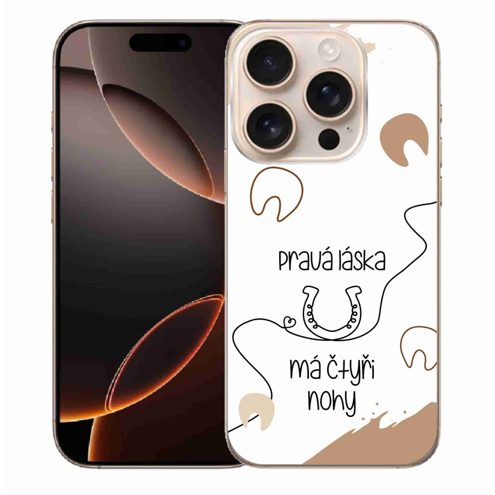 Gelový kryt mmCase na iPhone 16 Pro Max - koňský motiv bílé pozadí