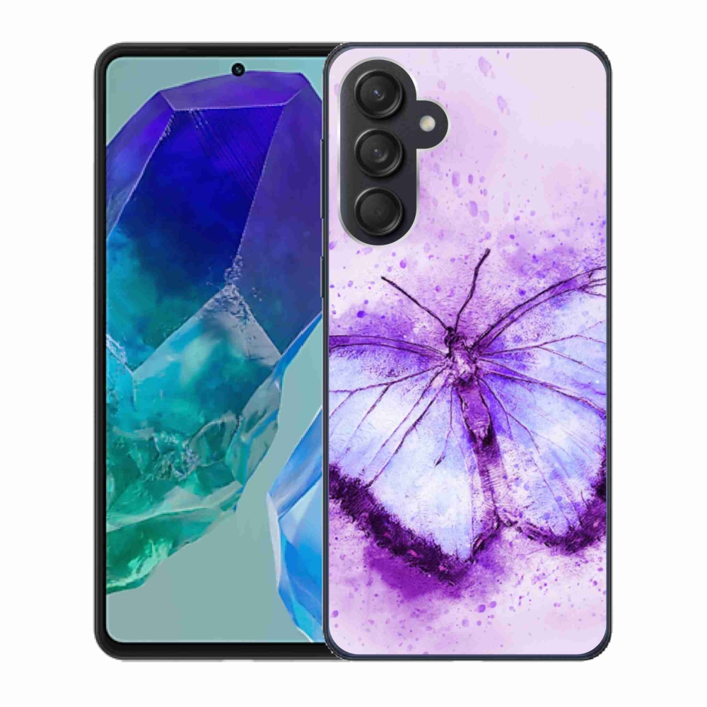 Gelový kryt mmCase na Samsung Galaxy M55 5G - fialový motýl