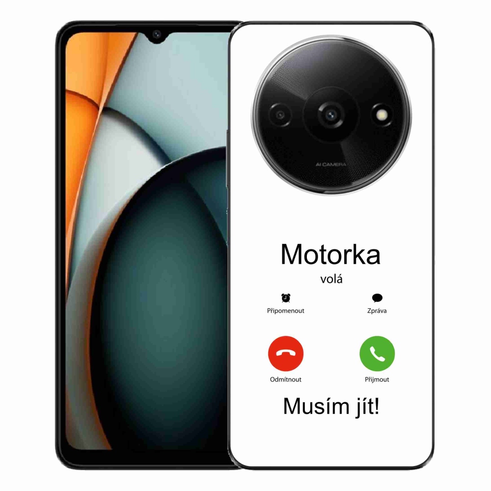 Gelový kryt mmCase na Xiaomi Redmi A3  - motorka volá bílé pozadí