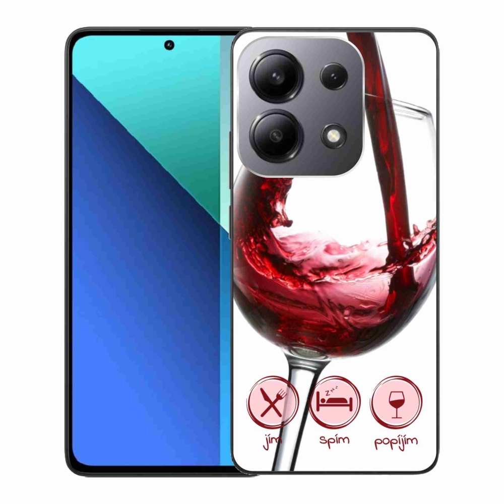 Gelový obal mmCase na Xiaomi Redmi Note 13 - sklenička vína červené
