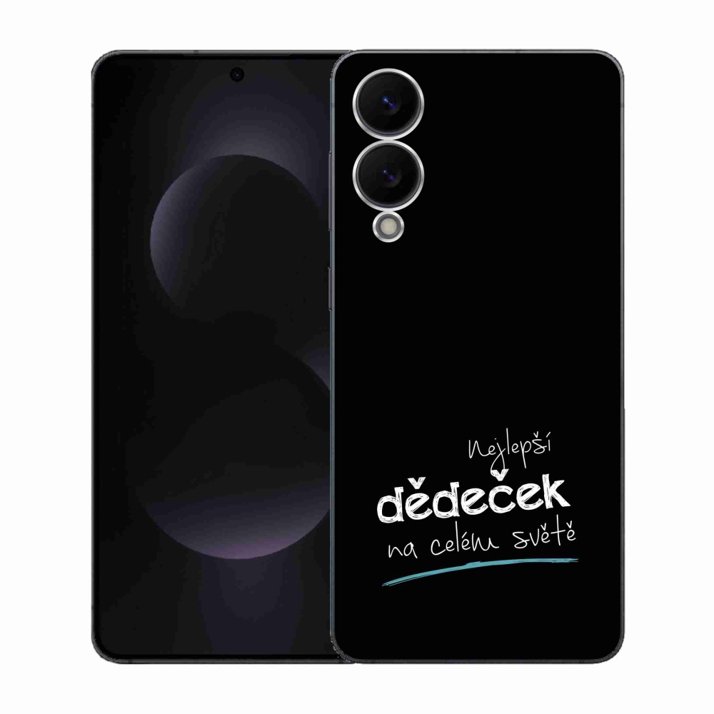 Gelový kryt mmCase na Samsung Galaxy S25 Edge - nejlepší dědeček 3 černé pozadí