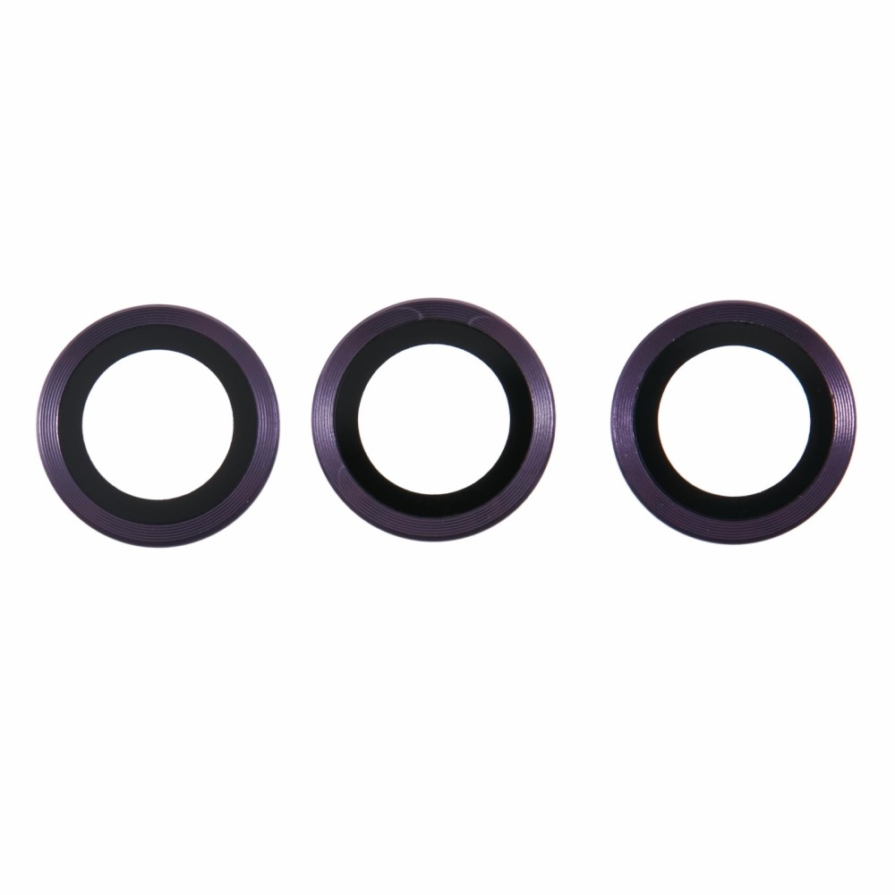 Metal sklo čočky fotoaparátu na Samsung Galaxy S25 (3 samostatná skla) - tmavěfialové