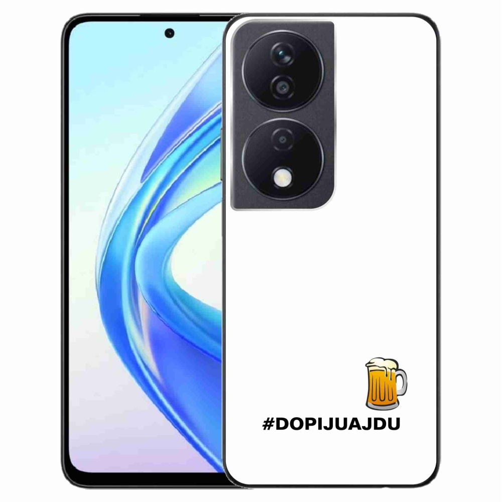 Gelový kryt mmCase na Honor X7b/Honor 90 Smart - pivní motiv 1 bílé pozadí