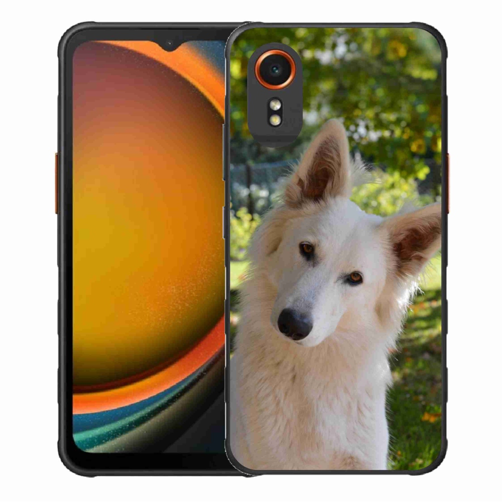 Gelový kryt mmCase na Samsung Galaxy Xcover 7 - bílý švýcarský ovčák 1