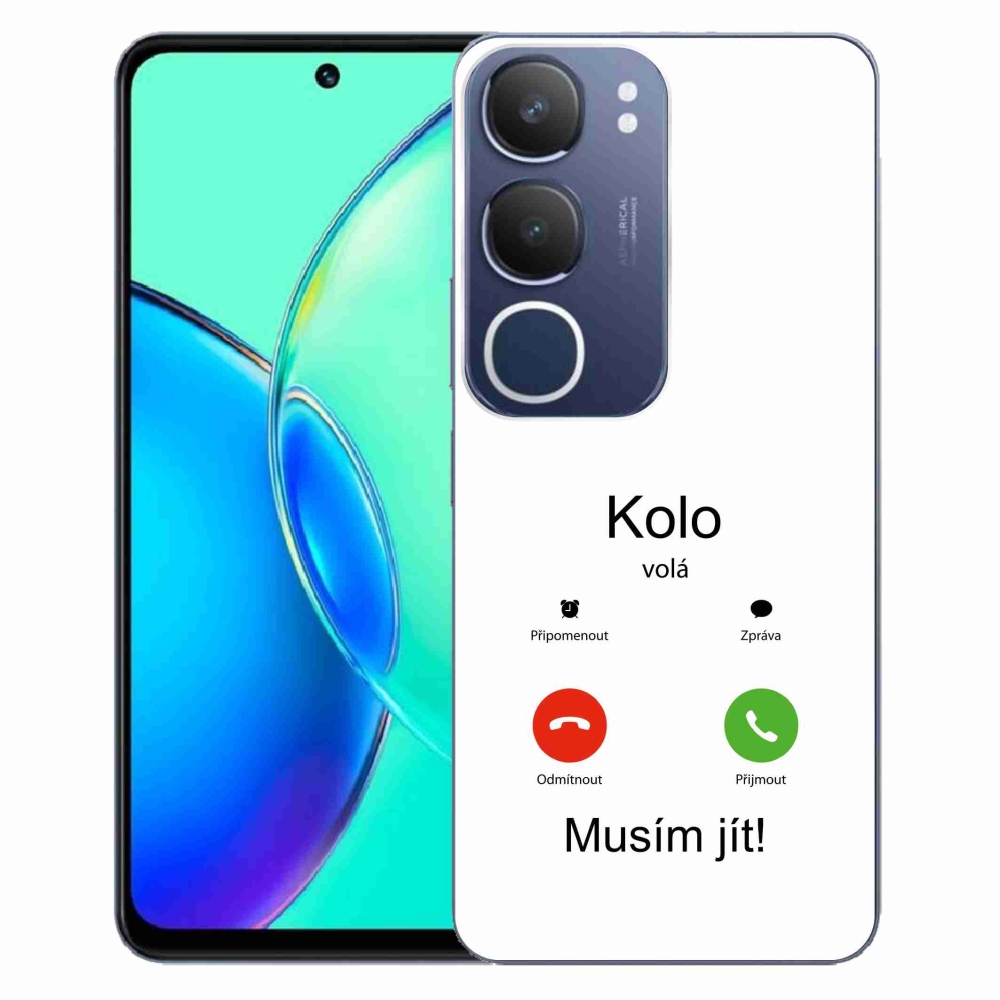 Gelový kryt mmCase na Vivo Y19s - kolo volá bílé pozadí