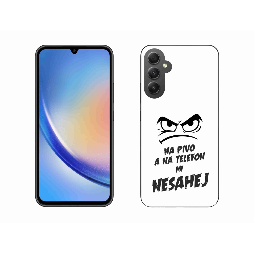 Gelový kryt mmCase na Samsung Galaxy A34 5G - pivní motiv 2 bílé pozadí