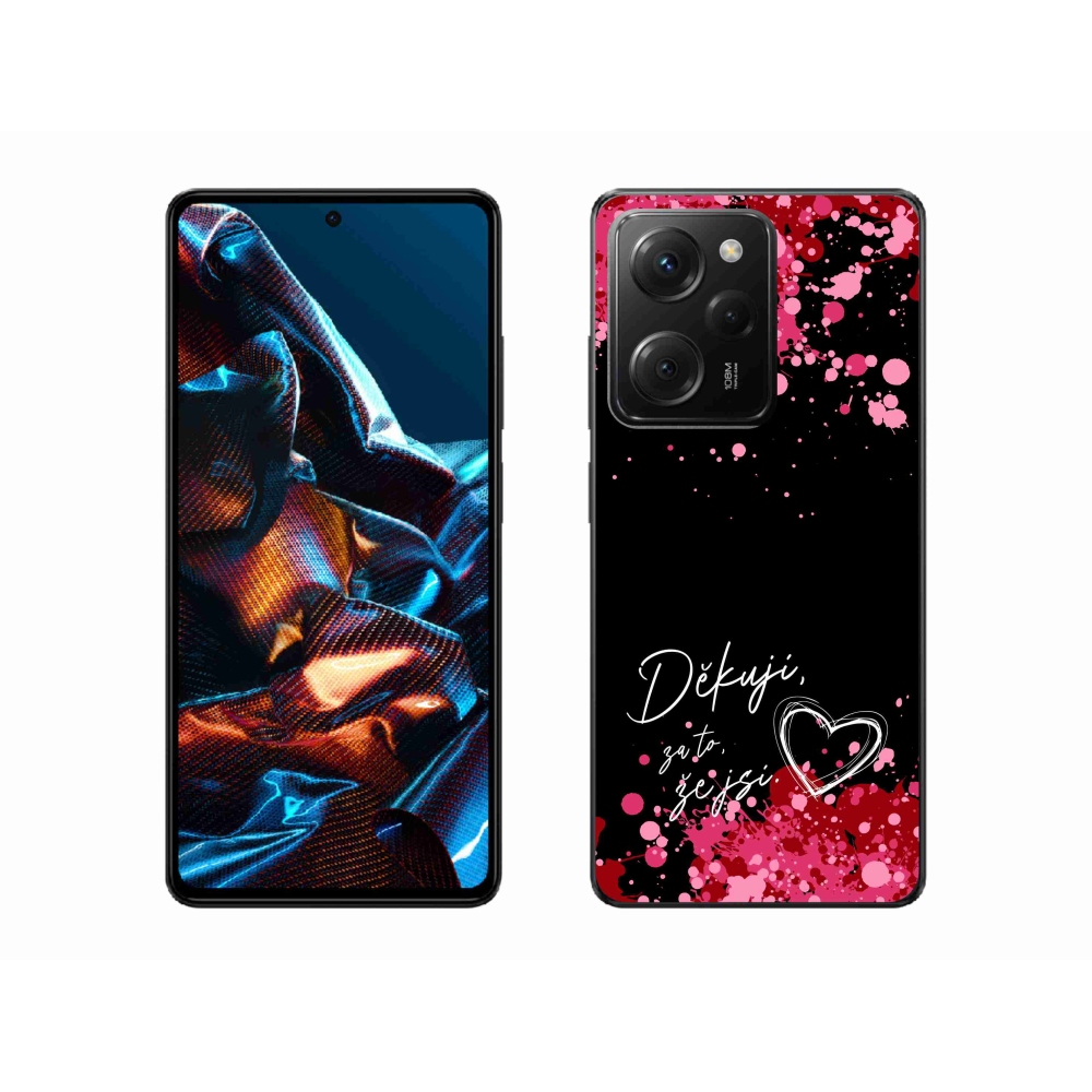 Gelový kryt mmCase na Xiaomi Poco X5 Pro 5G - zamilovaný text 2 černé pozadí