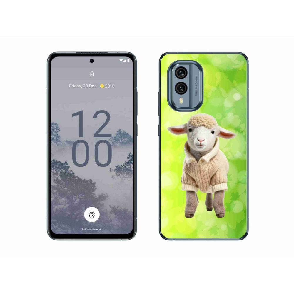 Gelový kryt mmCase na Nokia X30 5G - jehně ve svetru