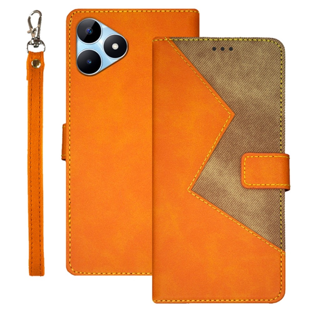 IDEWEI knížkové pouzdro na Realme Note 50 - oranžové