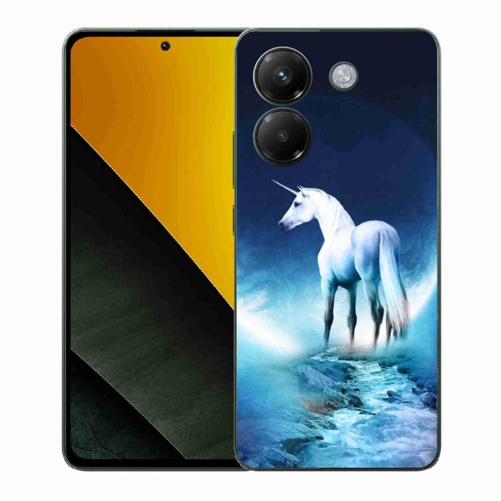 Gelový kryt mmCase na Xiaomi Poco M7 Pro 5G - bílý jednorožec