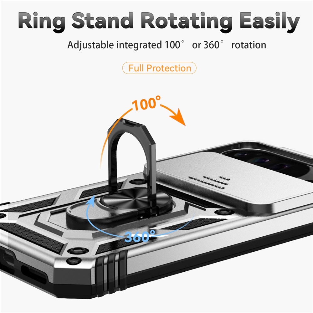 Ring odolný kryt na Google Pixel 10 Pro XL/Pixel 9 Pro XL - stříbrný