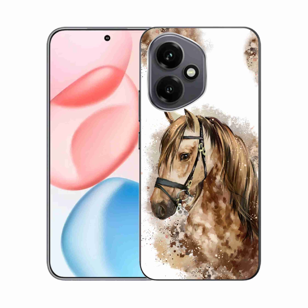 Gelový kryt mmCase na Honor 400 - hnědý kreslený kůň