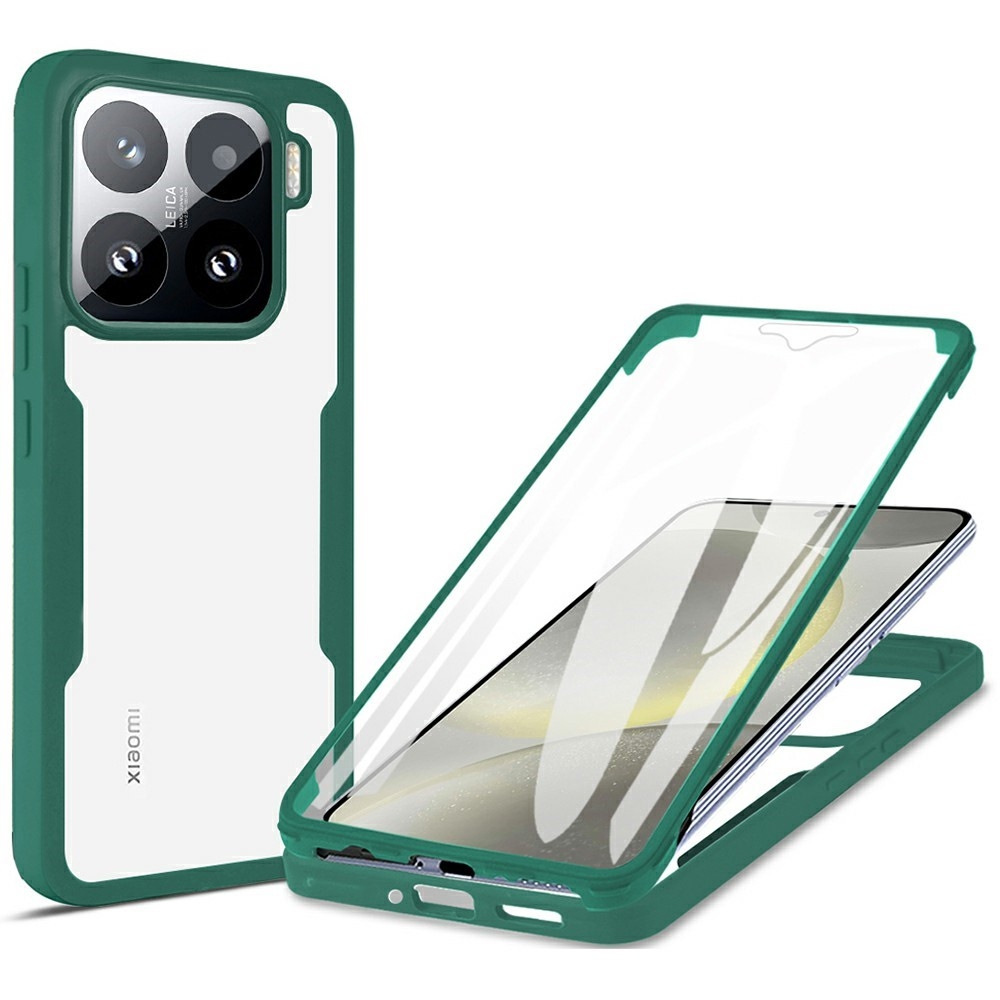 Acryl gelový obal s rámečkem pro ochranou displeje na Xiaomi 15 - zelený