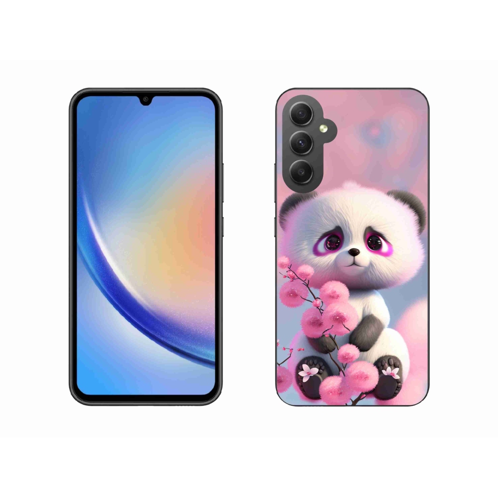 Gelový kryt mmCase na Samsung Galaxy A34 5G - roztomilá panda 1