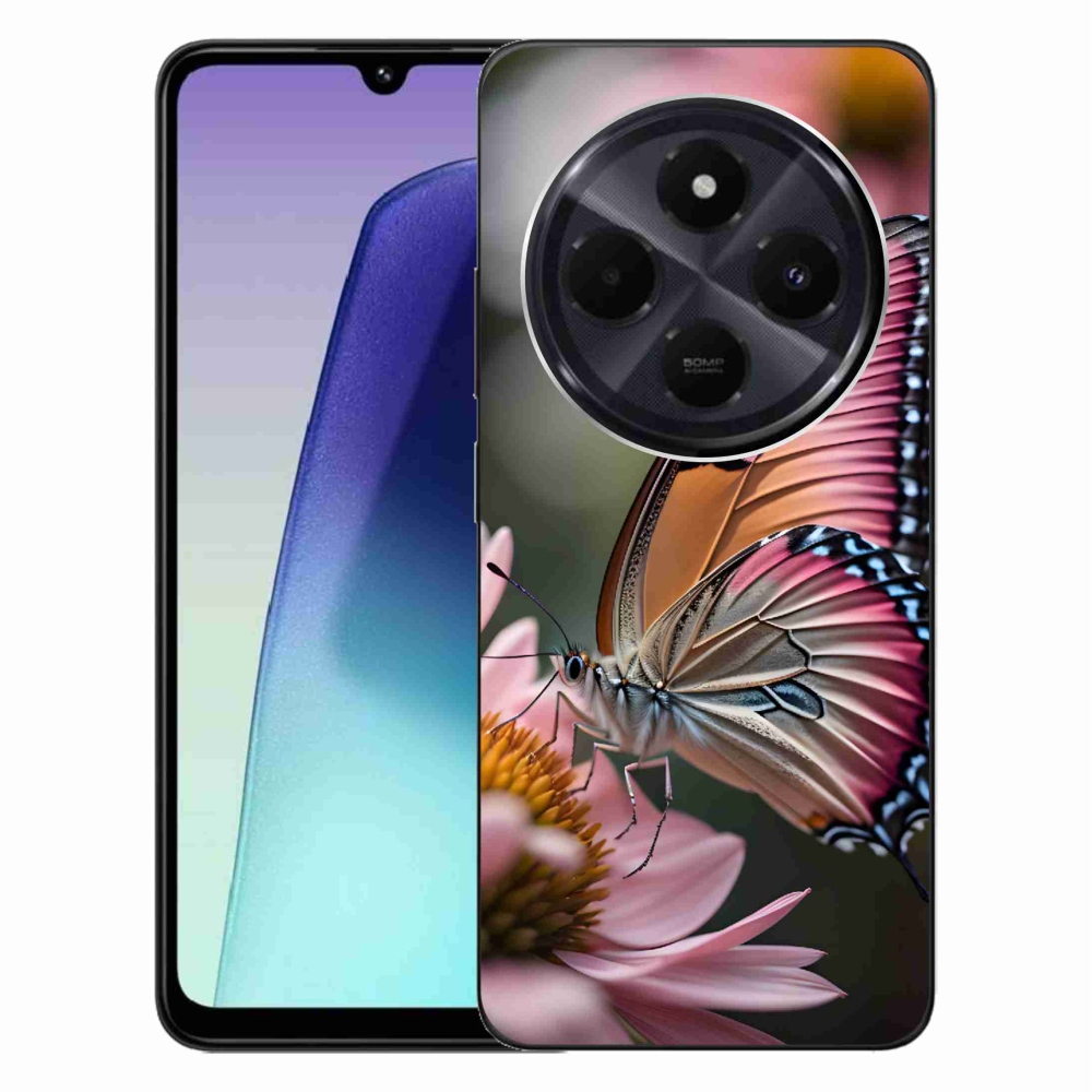 Gelový kryt mmCase na Xiaomi Redmi 14C/Poco C75 - barevný motýl