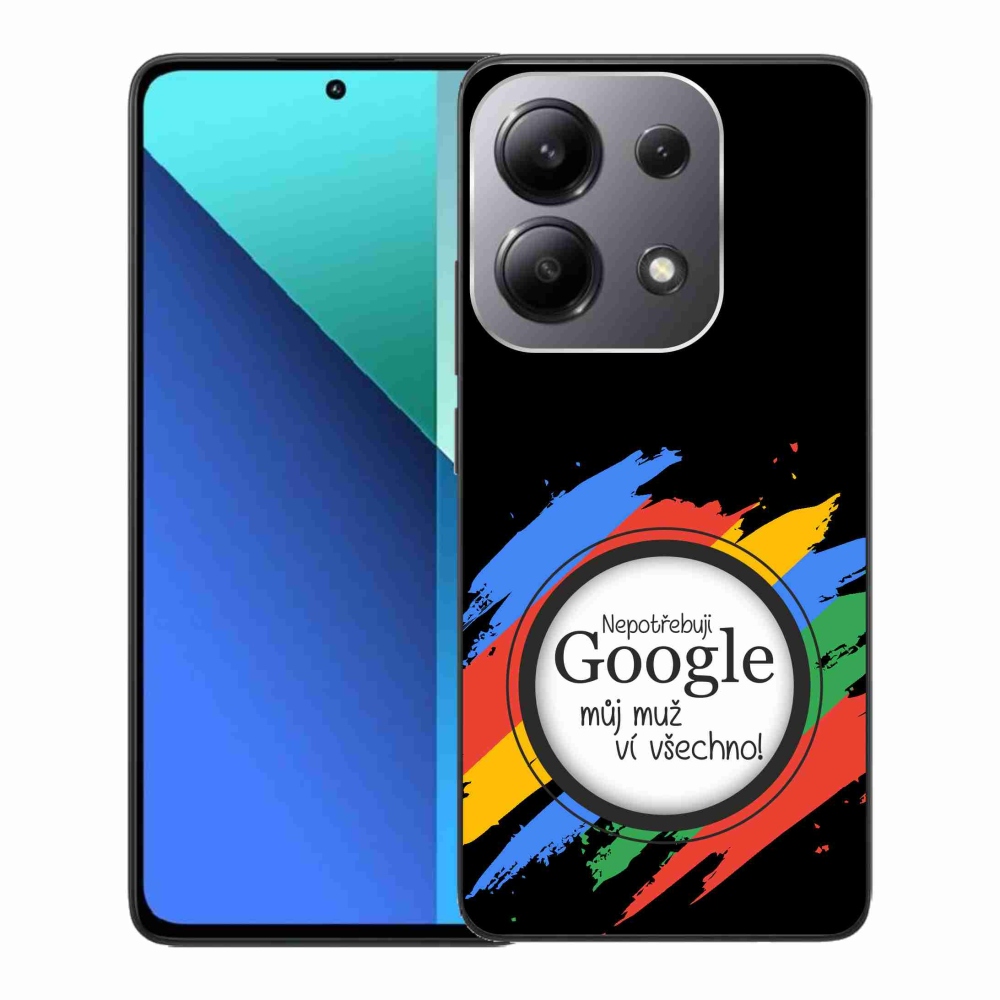 Gelový kryt mmCase na Xiaomi Redmi Note 13 - muž ví všechno černé pozadí