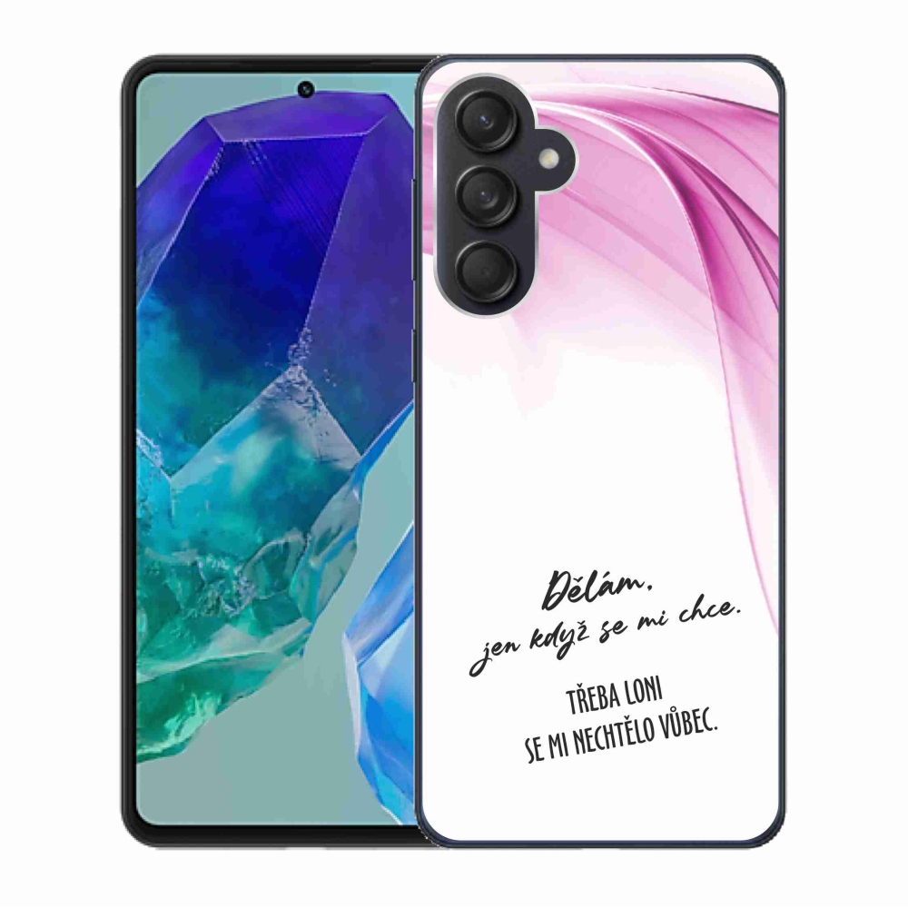 Gelový kryt mmCase na Samsung Galaxy M55 5G - vtipný text 12 bílé pozadí