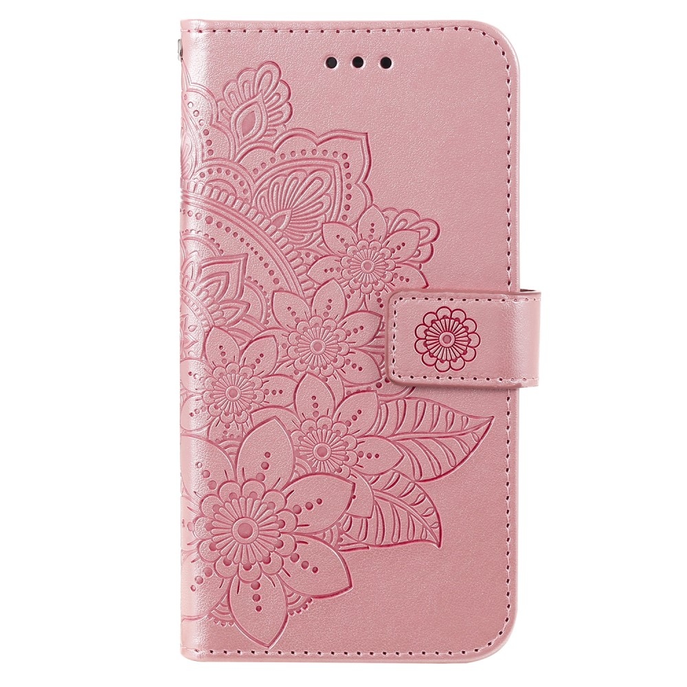 Floral knížkové pouzdro na Vivo Y36 - růžové