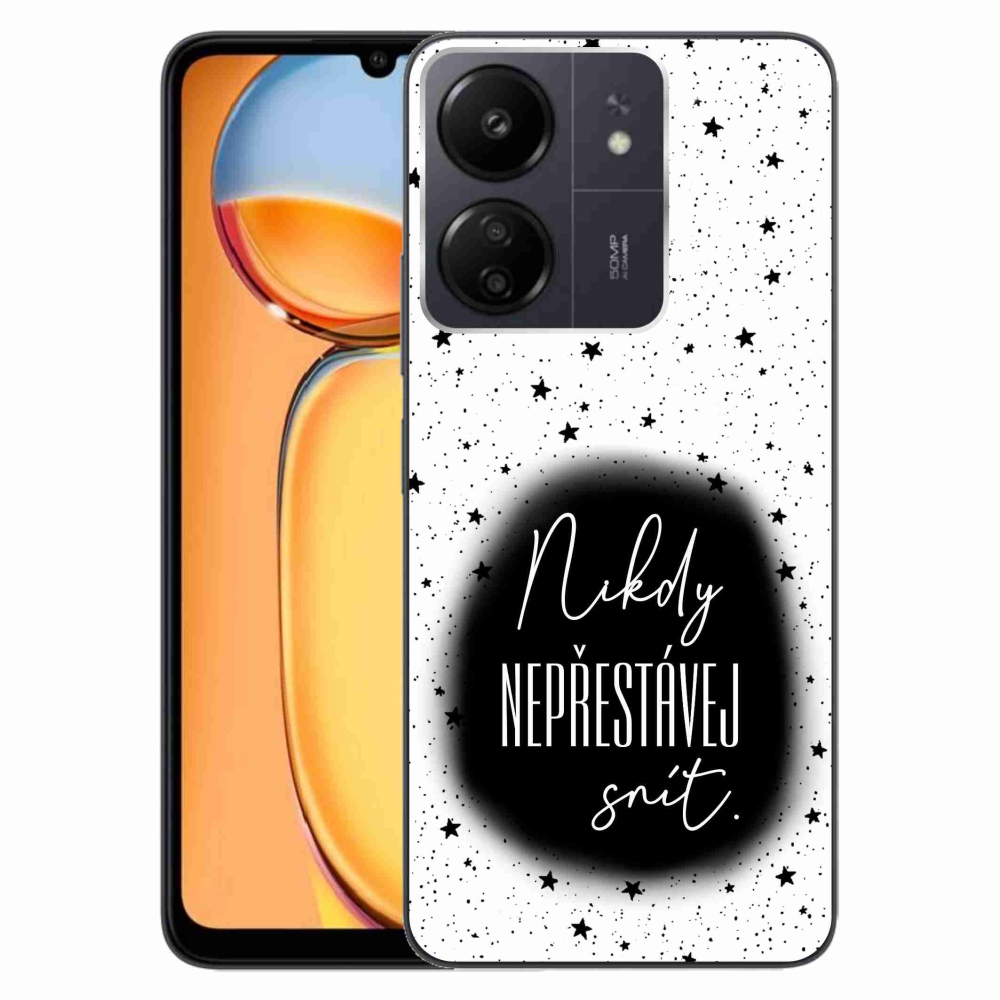 Gelový kryt mmCase na Xiaomi Poco C65/Redmi 13C - citát 1 černobílé pozadí