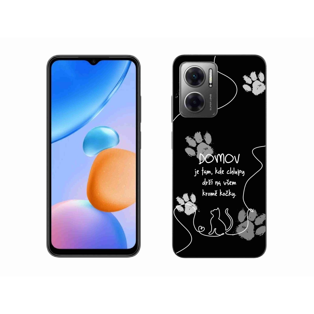 Gelový kryt mmCase na Xiaomi Redmi 10 5G - kočičí motiv černé pozadí