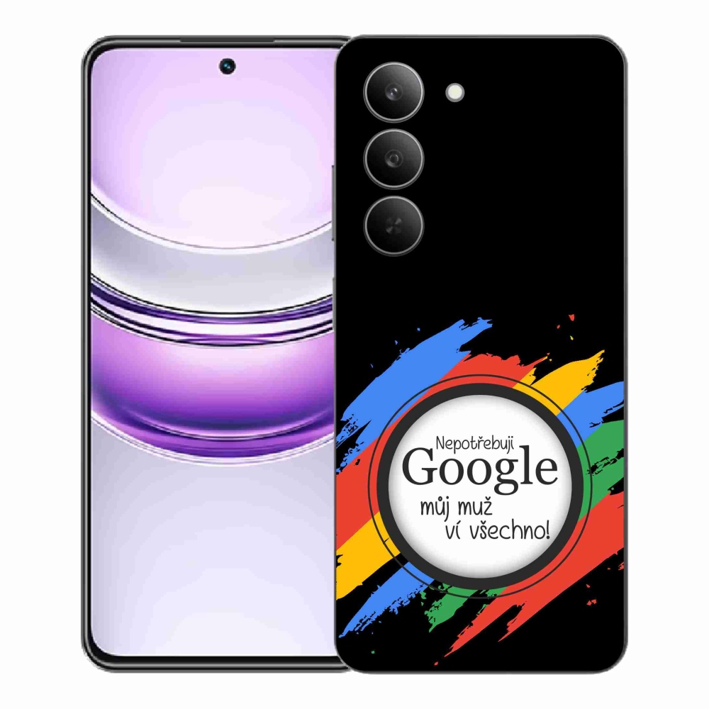 Gelový kryt mmCase na Realme 14x 5G - muž ví všechno černé pozadí