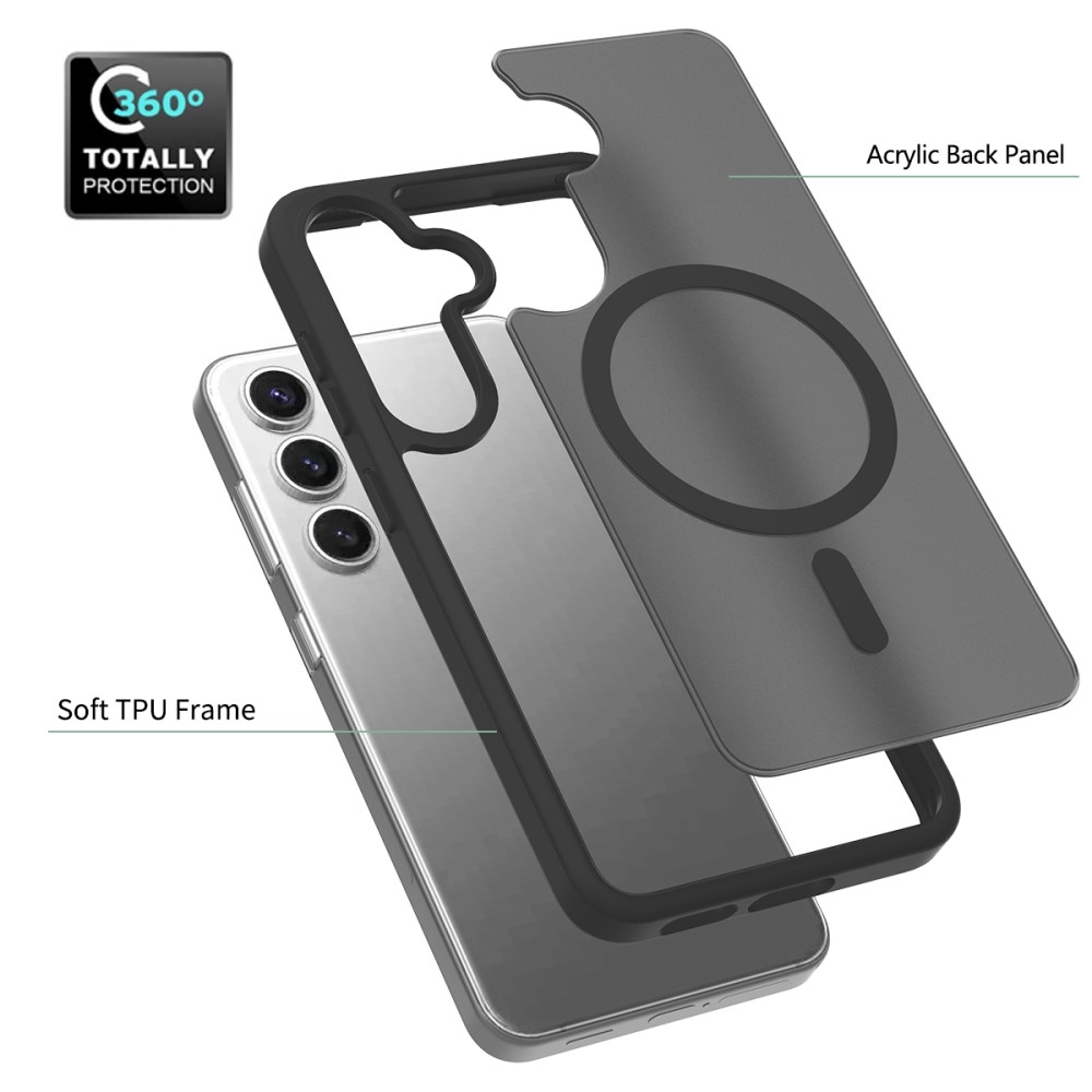 Skin gelový obal s pevnými zády a podporou MagSafe na Samsung Galaxy S25 - černý