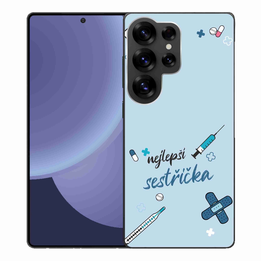Gelový kryt mmCase na Samsung Galaxy S25 Ultra - nejlepší sestřička modré pozadí