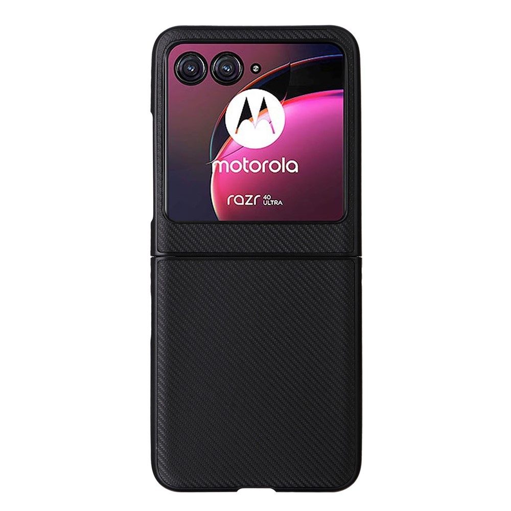 Textury plastový kryt s umělou kůží na Motorola Razr 40 Ultra 5G - černý