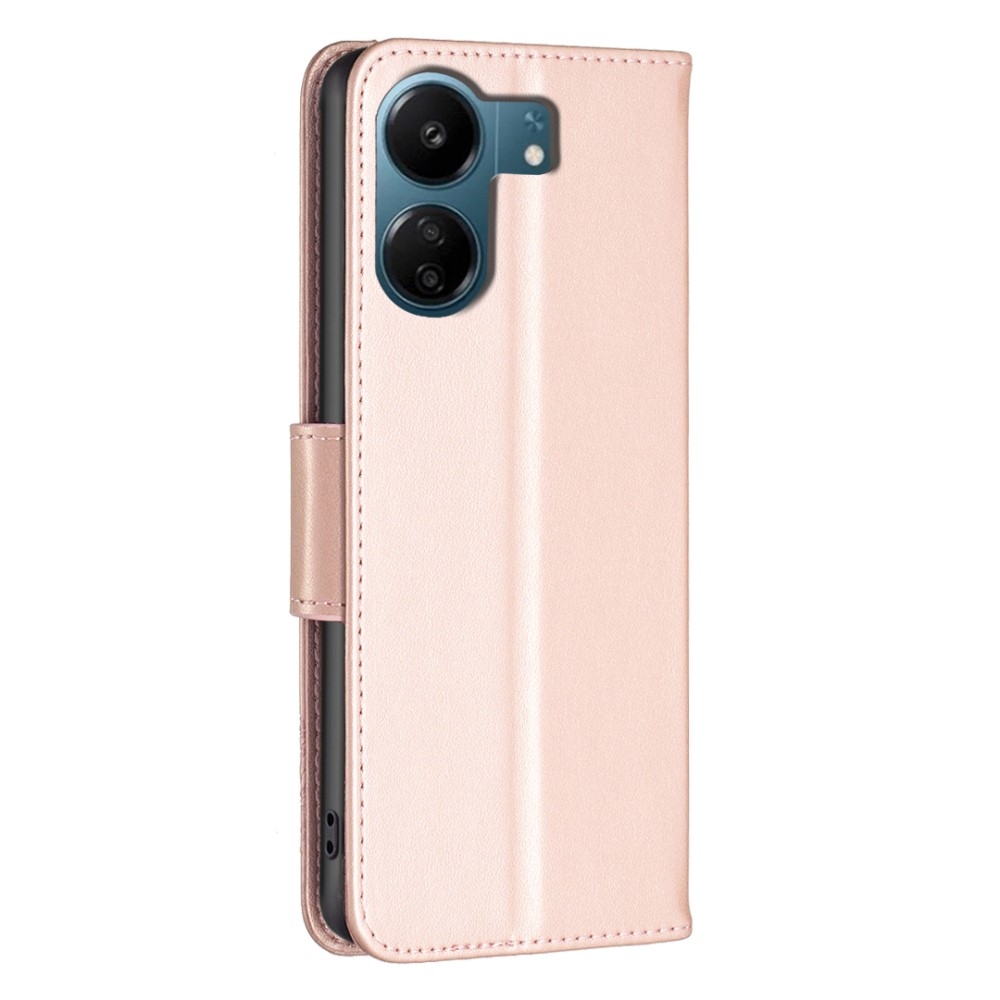 Butterfly knížkové pouzdro na Xiaomi Poco C65/Redmi 13C 4G/5G - růžovozlaté
