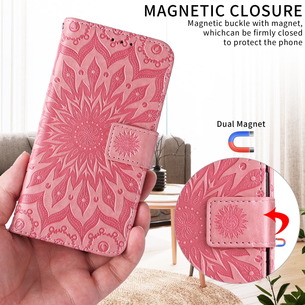 Sunflower knížkové pouzdro na Xiaomi Redmi 15C 4G/5G (173mm) - růžové