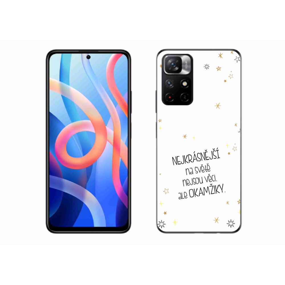 Gelový kryt mmCase na Xiaomi Redmi Note 11S 5G - citát 4 bílé pozadí