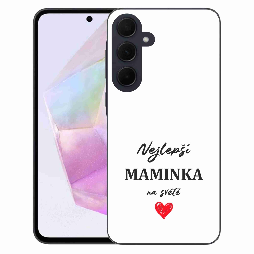 Gelový kryt mmCase na Samsung Galaxy A35 5G - nejlepší maminka 1 bílé pozadí