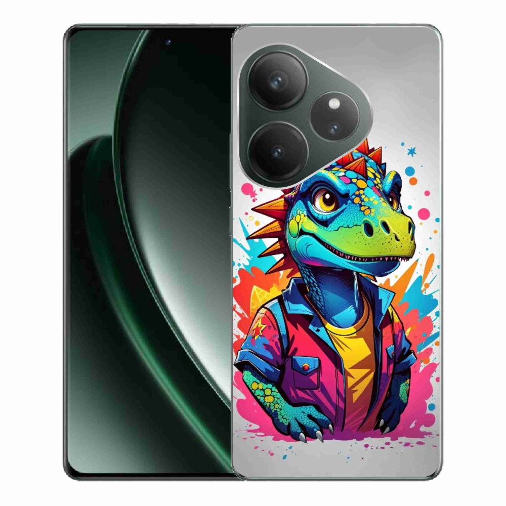 Gelový kryt mmCase na Realme GT 6 5G/GT 6T 5G - barevný dinosaurus